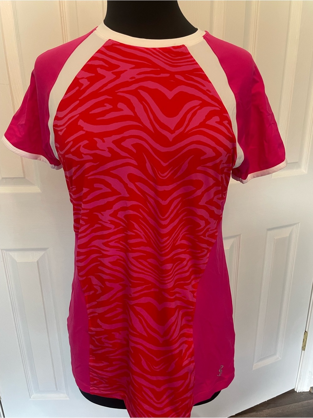 Sofibella Pink & Red Zebra Print Top L
